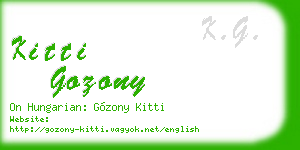 kitti gozony business card